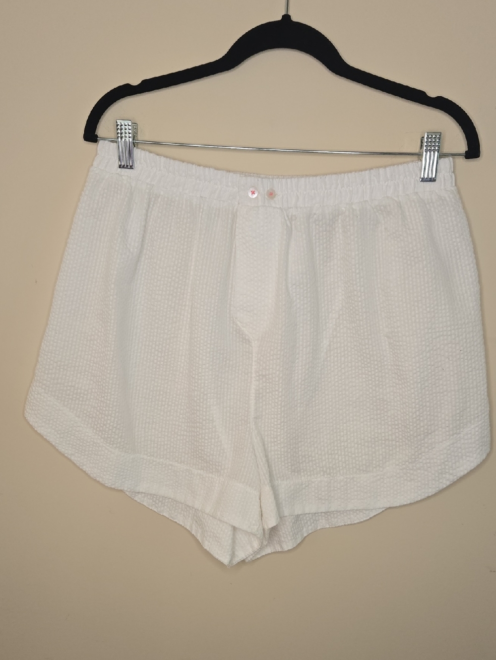 Intimately Free People White Seersucker Boxer Shorts Lounge Medium - Picture 2 of 7